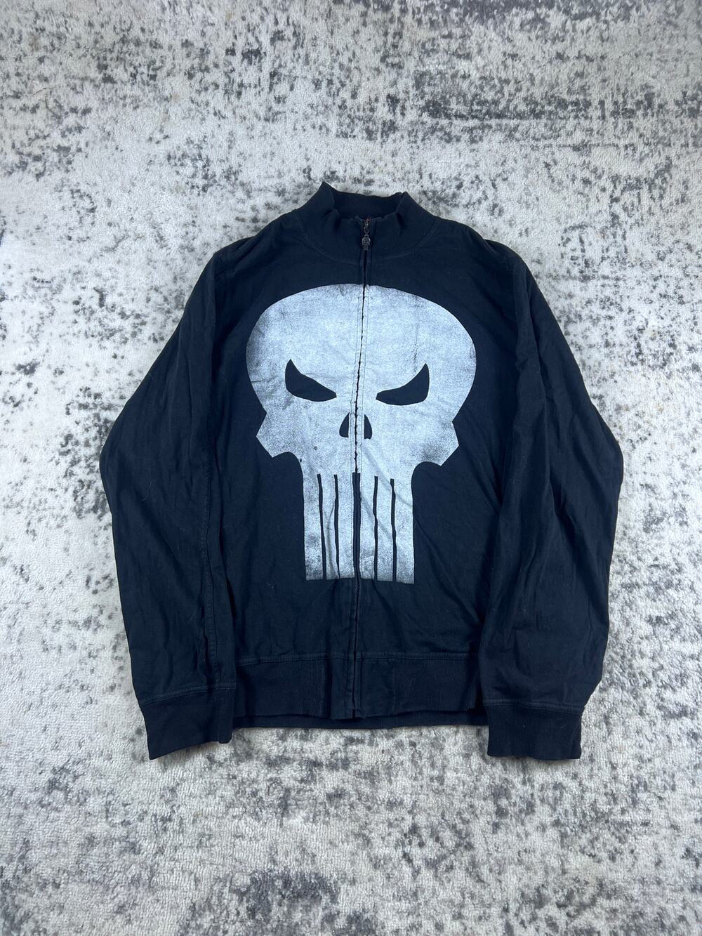 Vintage 2008 Marvel Punisher Sweatshirt Mens XL Black Skull Graphic Comics Movie